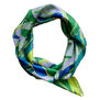 Green floral silk scarf